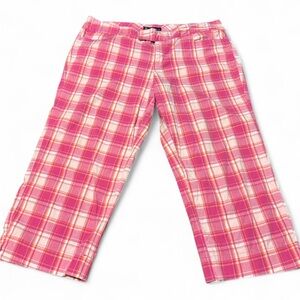 SO pink plaid capri pants Size 15